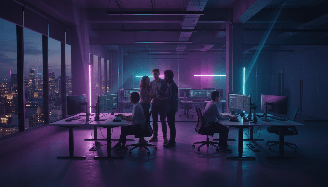 Team of engineers collaborating in a modern London office